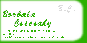 borbala csicsaky business card
