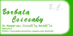 borbala csicsaky business card